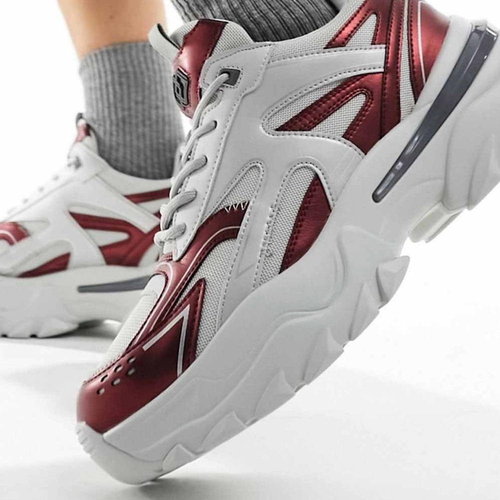 ASOS Red and White Women's Sneakers